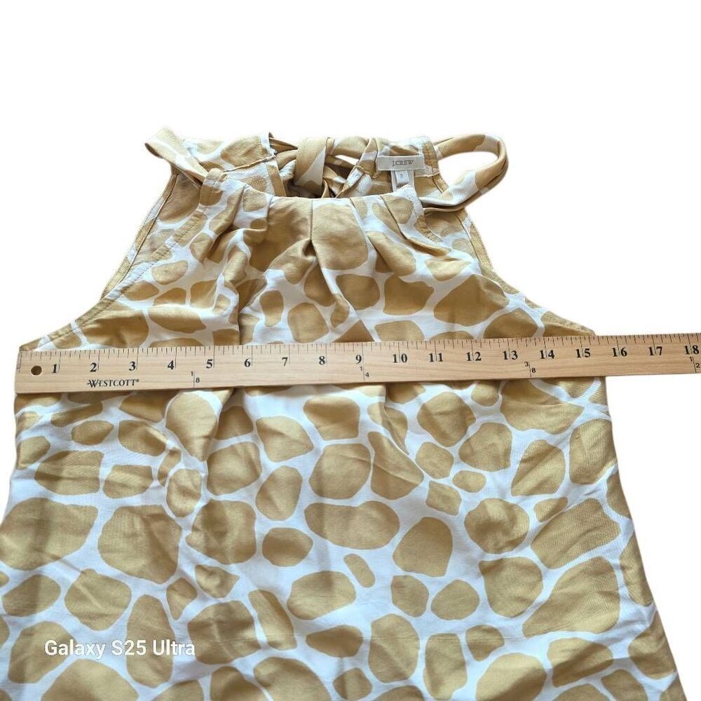 J crew womens Sz 2 100% silk hayworth Giraffe cami tank top blouse golden beige - Picture 5 of 7